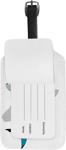 Vista 4 de Guitong - Etiqueta de equipaje de viaje para equipaje, mochila, maleta, identificador de viaje, piel inteligente, tiburón blanco, viajes, negocios