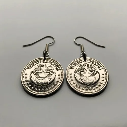 Vista 2 de Colombia 20 Centavos moneda pendientes Banderas colombianas Cóndor andino Bogotá Medellín Cali Barranquilla Cartagena Cúcuta Antioquia Pereira