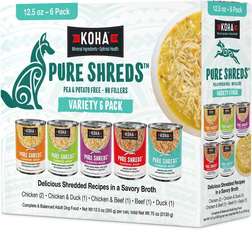 Vista 8 de KOHA Pure Shreds - Entrada de carne para perros, latas de 12.5 onzas (paquete de 12)