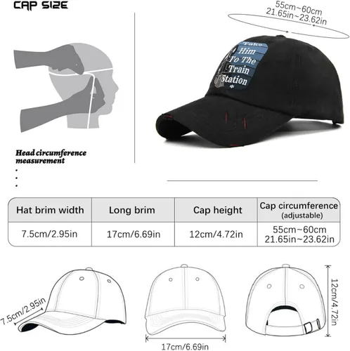 Vista 4 de devor Dad Hat Take Him to The Train Station Dad Hat, Funny Hats for Men