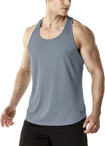 Vista 8 de TSLA - Camisetas deportivas sin mangas para hombre, Dry Fit, con espalda en Y, para entrenamiento, gimnasio o fisicoculturismo, paquete de 3