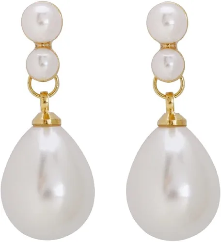 Vista 14 de Pendientes de Clip de Perla para Mujer, Pendientes de Clip Colgante para Mujer, Pendientes de Perla Blanca Imitación Chapados en Oro, Pendientes
