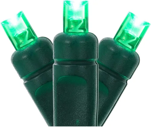 Vista 7 de Vickerman X6G6109PBG 100 luces de gran angular LED conjunto de luces blancas puras en cable verde