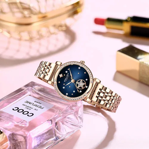 Vista 2 de SOLLEN Reloj de cuarzo para mujer, relojes analógicos de cuarzo de moda impermeables para mujer