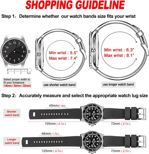 Vista 5 de Hemsut - Correas de reloj de silicona, 0.709in, 0.787in, 0.866in, correa de reloj de goma de liberación rápida para hombres y mujeres, reemplazo
