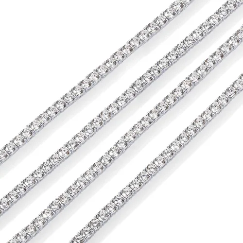 Vista 4 de PAVOI 14K Gold Plated Tennis Necklace for Women 3mm Cubic Zirconia Dainty Gold Tennis Necklaces Simulated Diamond Tennis Chain in 15" or 18