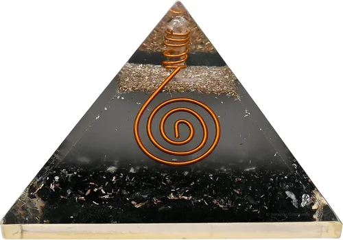 Vista 19 de Amazing Gemstone Pirámide de orgón grande Cristal de pirámide de amatista que brilla en la oscuridad Pirámide de orgonita Pirámides de órgano