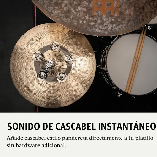 Vista 2 de Meinl Platillos Ching Ring Pandereta Jingle Efecto - NO HECHO EN CHINA Hihat/Crash/Ride/Stack/Effects, Stainless Steel, Bright Tone, No