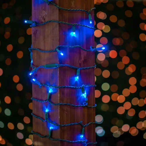 Vista 3 de Novelty Lights 100 luces LED azules de Navidad de 34 pies, luces de cadena