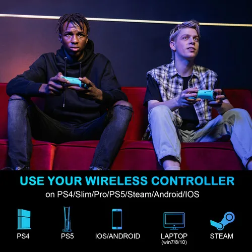 Vista 7 de TOPAD Ymir Wireless Remote for PS4 Controller,Blue Gamepad Control for Playstation 4 Controller, Upgraded Elite Pa4 Controllers with Vibration