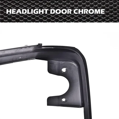 Vista 6 de CNNELL Parrilla para puerta de faros delanteros, 1 par, color negro cromado, compatible con Ford F150 F250 F350 Bronco 1992-1996