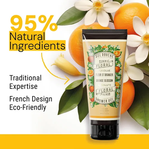 Vista 5 de Panier des Sens - Gel de ducha hidratante de flor de naranja para mujeres y hombres - Gel de ducha suave 95% ingredientes naturales para pieles