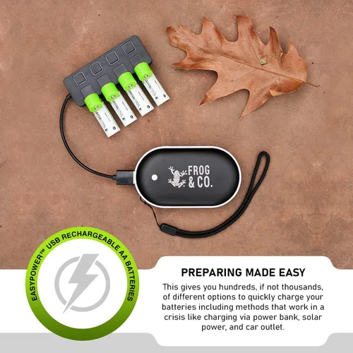 Vista 6 de Survival Frog EasyPower - Baterías recargables USB AA de 1.2 V/1450 mAh de larga duración, doble A USB Co. - (paquete de 4)