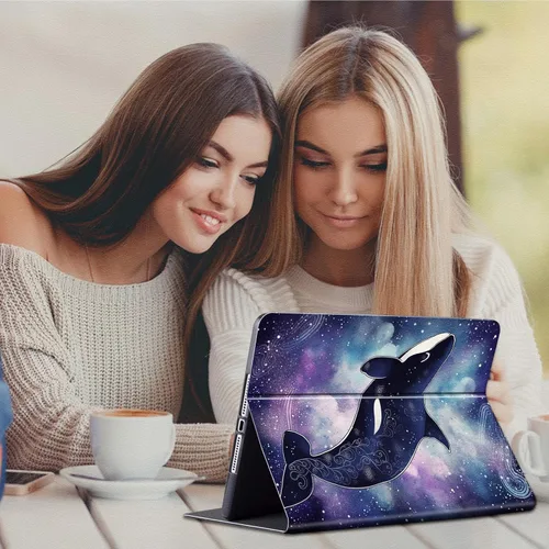 Vista 93 de Funda para tablet Kinlde Fire HD 10 (11ª generación 2021) Fire HD 10 Plus 2021, delgada, de piel sintética, con función atril, función atril
