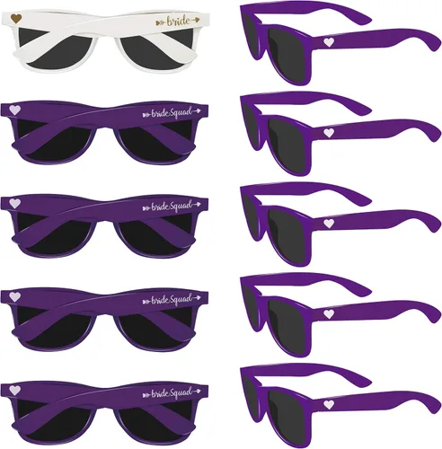 Vista 9 de PartyGifts&beyond Paquete de 10 lentes de sol de despedida de soltera para despedida de soltera, regalos de dama de honor, boda