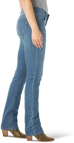 Vista 3 de Wrangler Jeans de pierna recta y elásticos de tiro medio para mujer