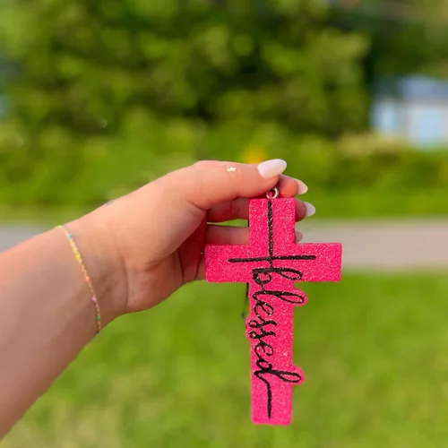Vista 3 de SOBEIT Blessing Cross - Molde de freshie para coche, molde de freshie de fe religiosa, molde de resina de silicona para hacer freshie perlas