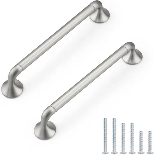 Vista 8 de Paquete de 5 manijas de gabinete de cocina doradas de 3 pulgadas/2.992 in, aleación de zinc maciza, tiradores de gabinete de latón para arco y arco