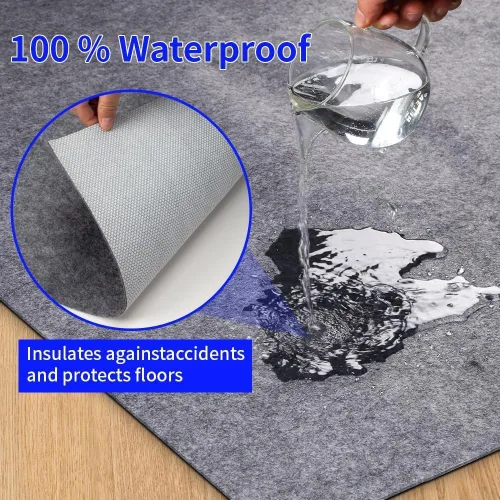Vista 7 de Almohadilla antideslizante 100% impermeable de 2 x 3 para alfombras de área grande, almohadilla de protección de suelo de fieltro duradera