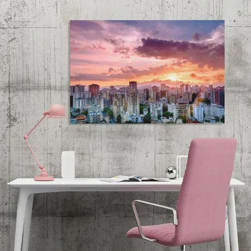 Vista 4 de Caracas Venezuela - Póster en lienzo de paisaje urbano con puesta de sol y puesta de sol, decoración de dormitorio, paisaje deportivo, oficina