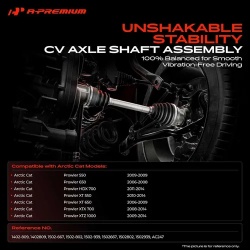 Vista 2 de A-Premium Conjunto de eje de eje CV – Compatible con modelos Arctic Cat Prowler HDX 700 Prowler Prowler XT 550 Prowler 650, 4x4 – parte delantera