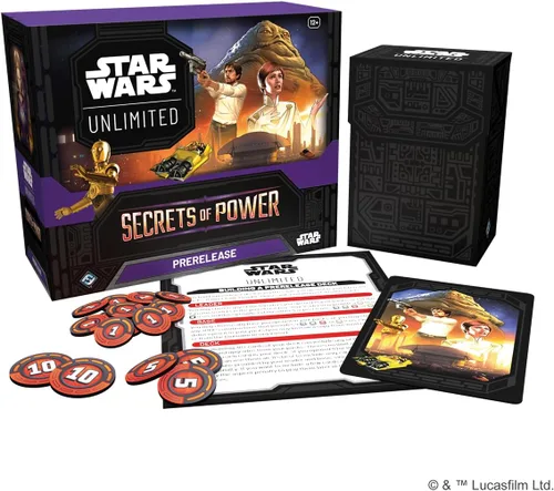 Vista 4 de Asmodee Star Wars: Caja ilimitada de TCG Secrets of Power PRERELEASE - 6 paquetes de refuerzo, tarjetas promocionales exclusivas de la canciller