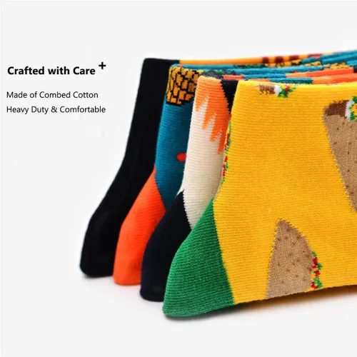 Vista 2 de HSELL - Calcetines de vestir para hombre diseños de colores divertidos y novedosos