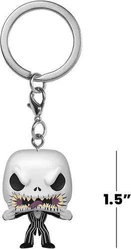 Vista 5 de Funko Llavero Pop: Pesadilla antes de Navidad - Jack Skellington - Cara de miedo - Disney: The Nightmare Before Christmas - Mini figura