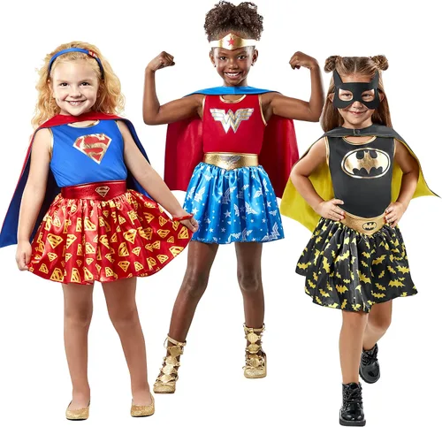 Vista 5 de Rubie's DC - Conjunto de baúl para niña (Wonder Woman, Batman, Superman), talla S