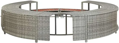 Vista 7 de vidaXL Hot Tub Surround Gray Poly Rattan Gris