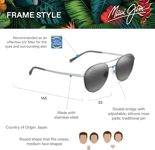 Vista 6 de Maui Jim Gafas de sol redondas Half Moon