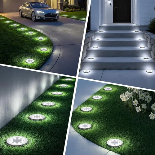 Vista 5 de INCX Luces solares de 4.6 pulgadas impermeables para exteriores, paquete de Cold