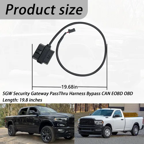 Vista 3 de XTPTFABS SGW Arnés de Derivación de Puerta de Enlace de Seguridad PassThru CAN EOBD OBD OBDII Cable Compatible con Ram Pickup Cummins 2018-2021