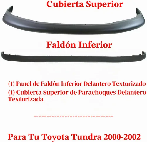 Vista 2 de Cubierta superior para parachoques delantero + panel de cenefa inferior texturizado para Toyota Tundra 2000-2002 Reemplazo directo 521190C010