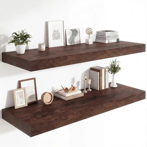 Vista 56 de Heimlove Estantes Flotantes de 12 Pulgadas de Profundidad, Estante de Pared de 12 x 12 Pulgadas de Largo, Estante de Exhibición y Almacenamiento