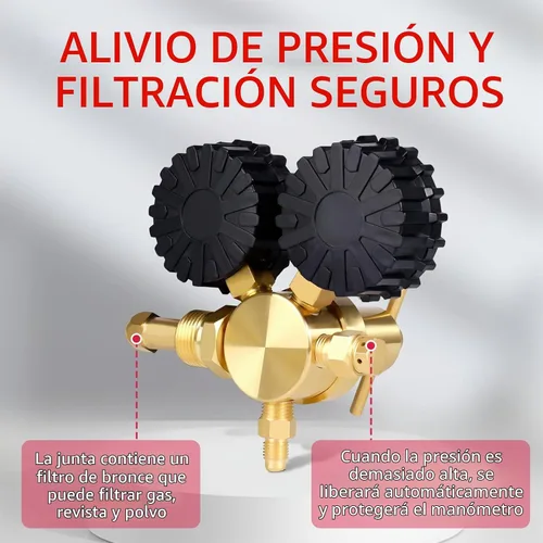 Vista 3 de BO WELD Regulador de nitrógeno con 0-800 PSI, conexión de entrada CGA580 y calibre de conexión de salida de 1/4 '' macho