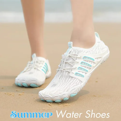 Vista 2 de HiGropcore Zapatos de agua para hombres y mujeres, calzado de senderismo descalzo, puntera ancha, zapatos de playa, zapatos de natación