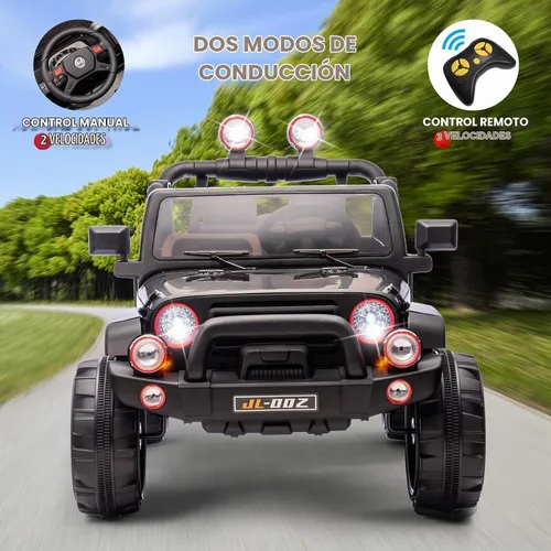 Vista 3 de Fitnessclub Autos eléctricos para niños, automóvil eléctrico para niños de 12 V con control remoto Bluetooth de 2,4 GHz, luces LED, reproductor MP3