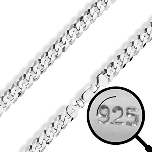 Vista 2 de HarlemBling Cadena cubana plana para hombre plata de ley 925 maciza fabricada en Italia 18-30 pulgadas 0157in 0197in 0236in 0276in 0315in Metal No