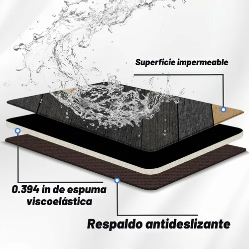Vista 6 de Tyrot Alfombras de cocina negras estilo boho azteca, juego de 2 tapetes acolchados antifatiga, alfombras de espuma de estilo occidental para cocina