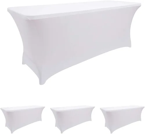 Vista 78 de LZY Mantel de mesa elástico ajustable de elastano para mesa plegable de 4, 6 o 8 pies, mantel rectangular de cóctel, perfecto para fiestas