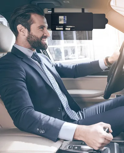 Vista 7 de JoyTutus Extensor de parasol polarizado para automóvil con lente de policarbonato, extensor de visera ajustable antirreflejo, conducción segura