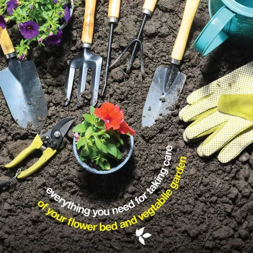 Vista 4 de Juego de herramientas de jardín de 10 piezas - Juego completo de herramientas de jardín resistentes con bolso de moda - Kit de suministros