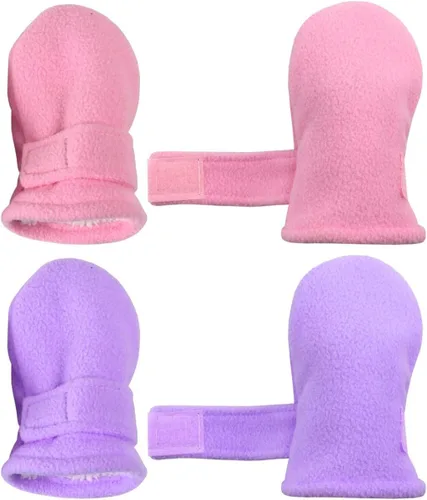 Vista 18 de N'Ice Caps Baby Toddler Mittens Kids 2 Pair Pack Fleece Warm Sherpa Lined Negro + Gris