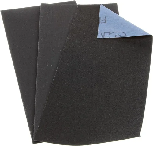 Vista 2 de 3M Papel de lija de tela Emery, para lijar superficies metálicas, 3 hojas, 3.67 x 9 pulgadas, abrasivos de grano surtidos, papel de lija
