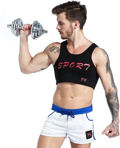 Vista 4 de IYUNYI Chaleco de neopreno para hombre, correa de soporte para el pecho, equipo de protección, fitness, deportes, prevención y recuperación