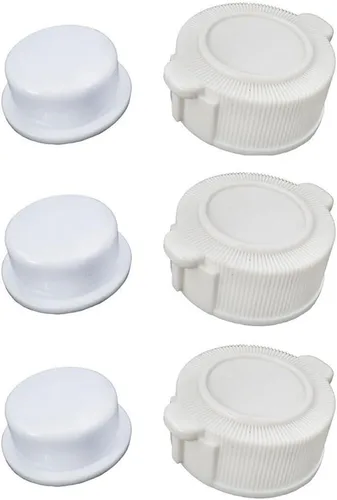 Vista 4 de Shophubio Tapa de válvula de escape y para piscinas sobre el suelo Intex, pieza de repuesto n.º 10043 10044, tapa de drenaje roscada blanca