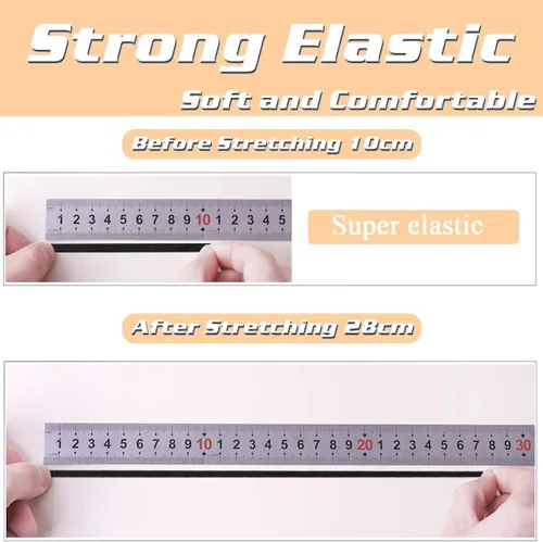 Vista 3 de Bandas elásticas de 1/8 pulgadas para coser - Cuerda elástica para máscaras, 100 yardas Negro