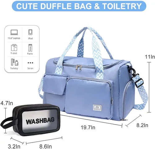 Vista 110 de Pequeña bolsa de gimnasio para mujer, bolsa de viaje con compartimento para zapatos