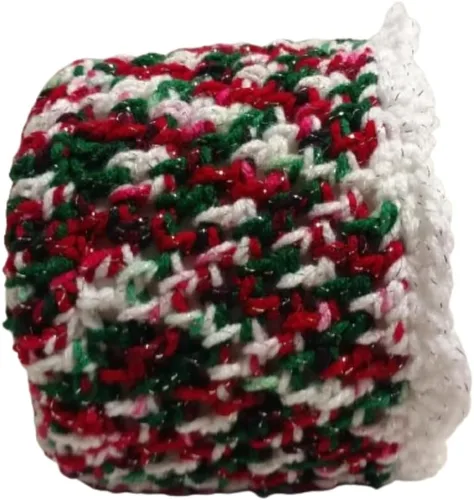 Vista 3 de Cubierta de papel higiénico Retro Sparkle Navidad Blanco Redondo Baño Crochet Hecho